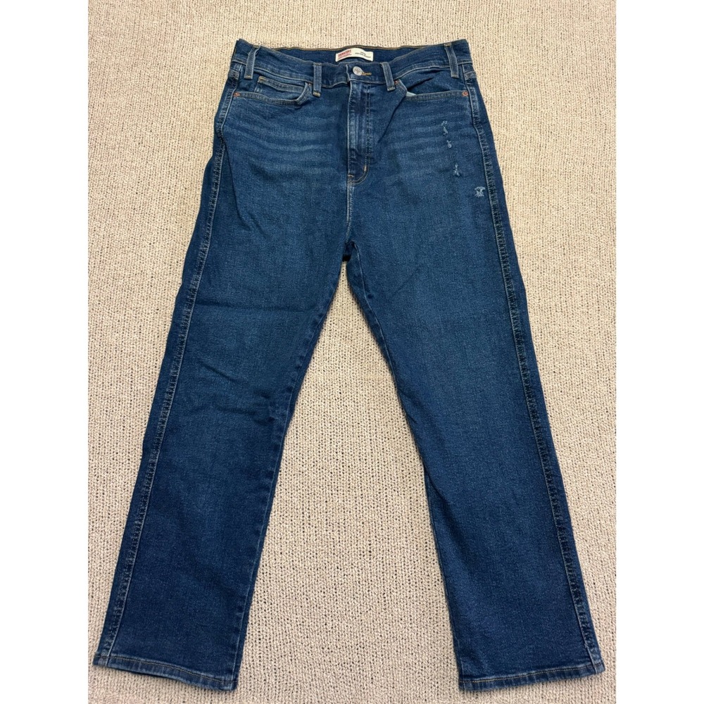 Signature Levi Strauss Heritage High Rise Straight Jeans Dark Wash Women 32x26